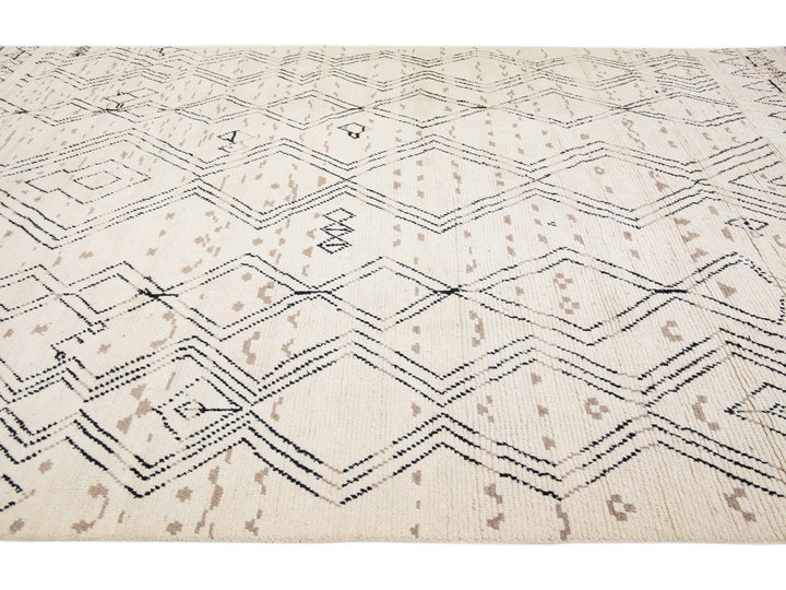 Modern Moroccan Wool Rug 9 X 13