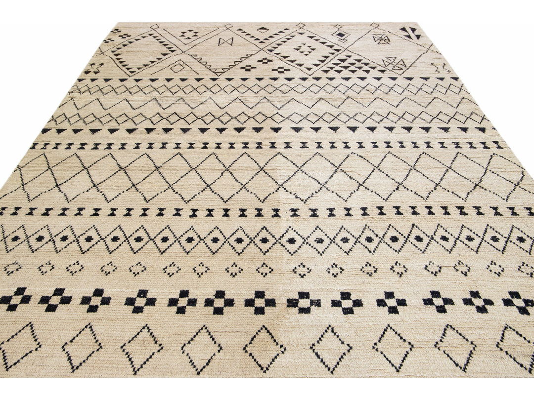 Modern Moroccan Wool Rug 9 X 12
