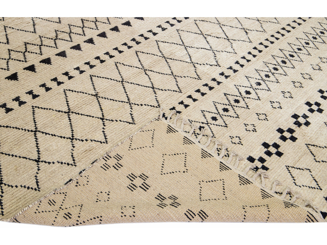 Modern Moroccan Wool Rug 9 X 12