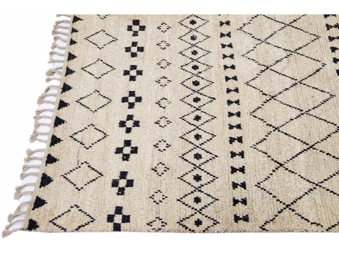 Modern Moroccan Wool Rug 9 X 12