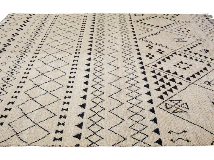 Modern Moroccan Wool Rug 9 X 12