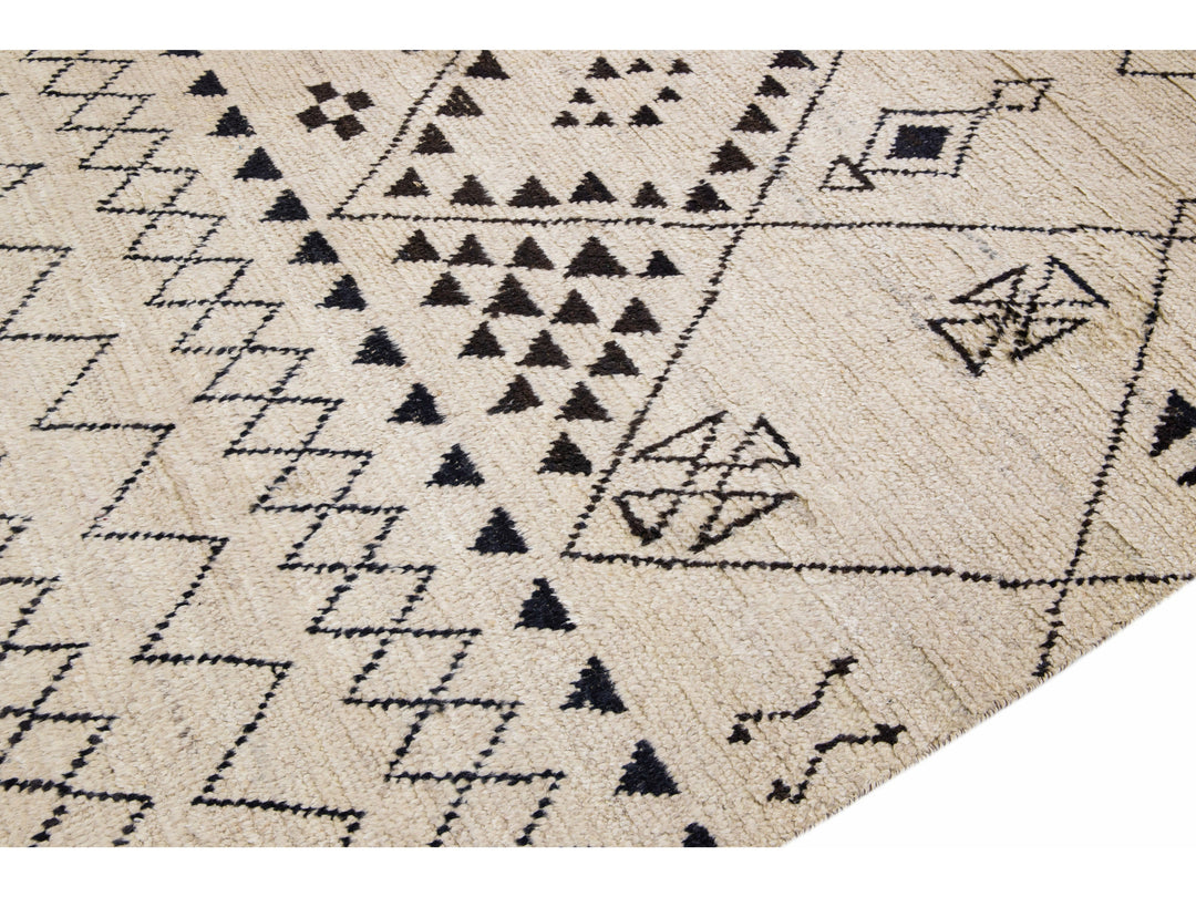 Modern Moroccan Wool Rug 9 X 12