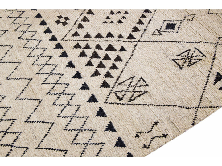 Modern Moroccan Wool Rug 9 X 12