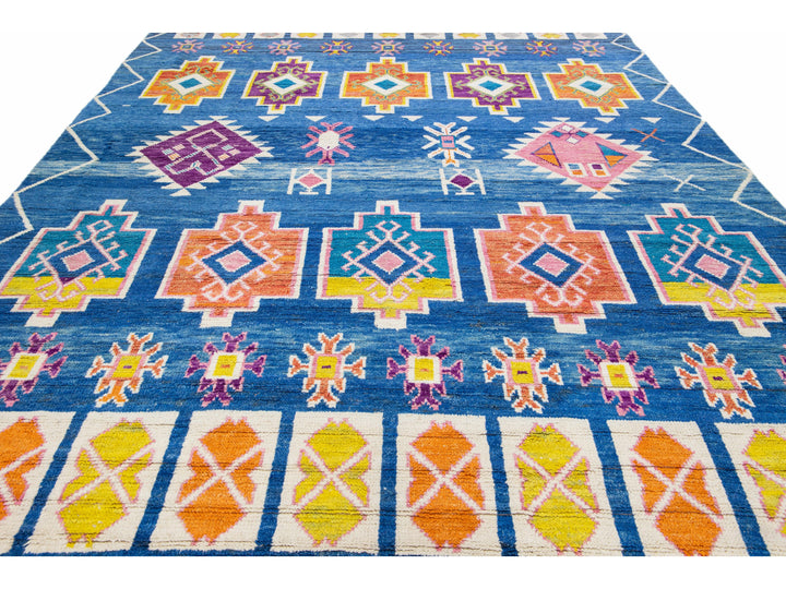 Modern Moroccan Wool Rug 10 X 14