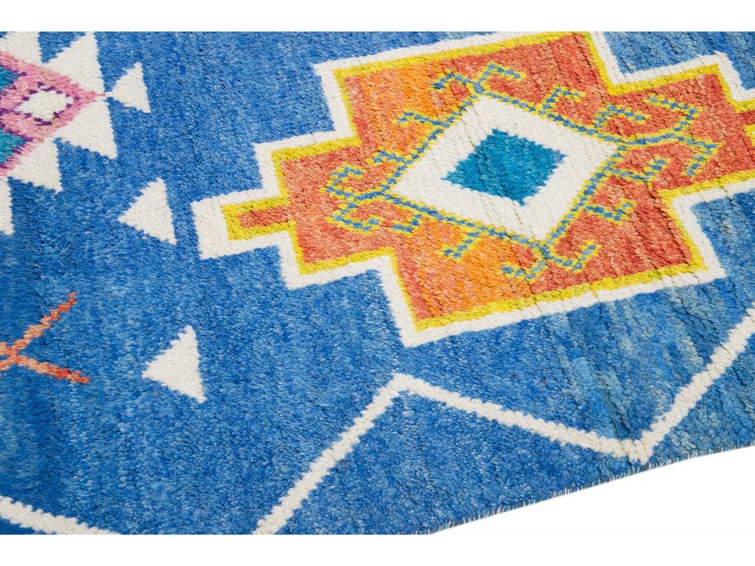 Modern Moroccan Wool Rug 10 X 14