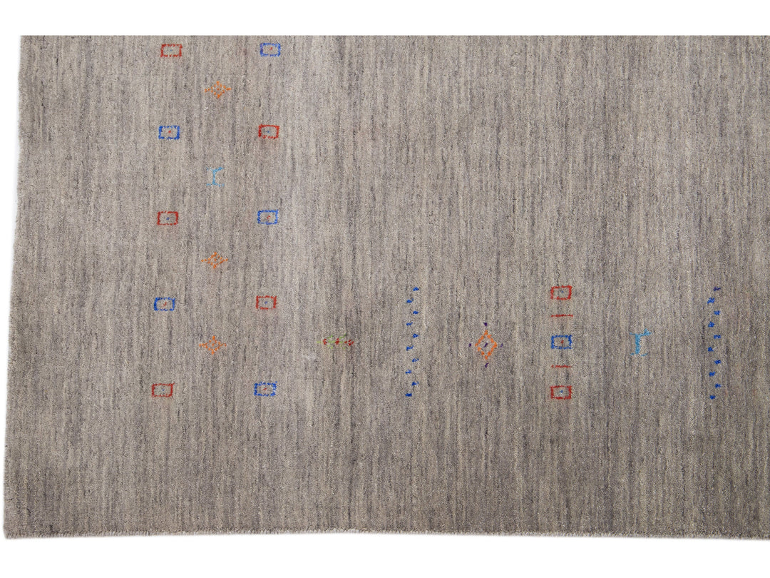 Modern Gabbeh Wool Rug 9 X 9