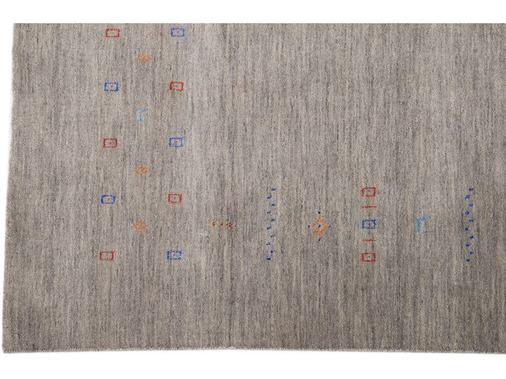 Modern Gabbeh Wool Rug 9 X 9