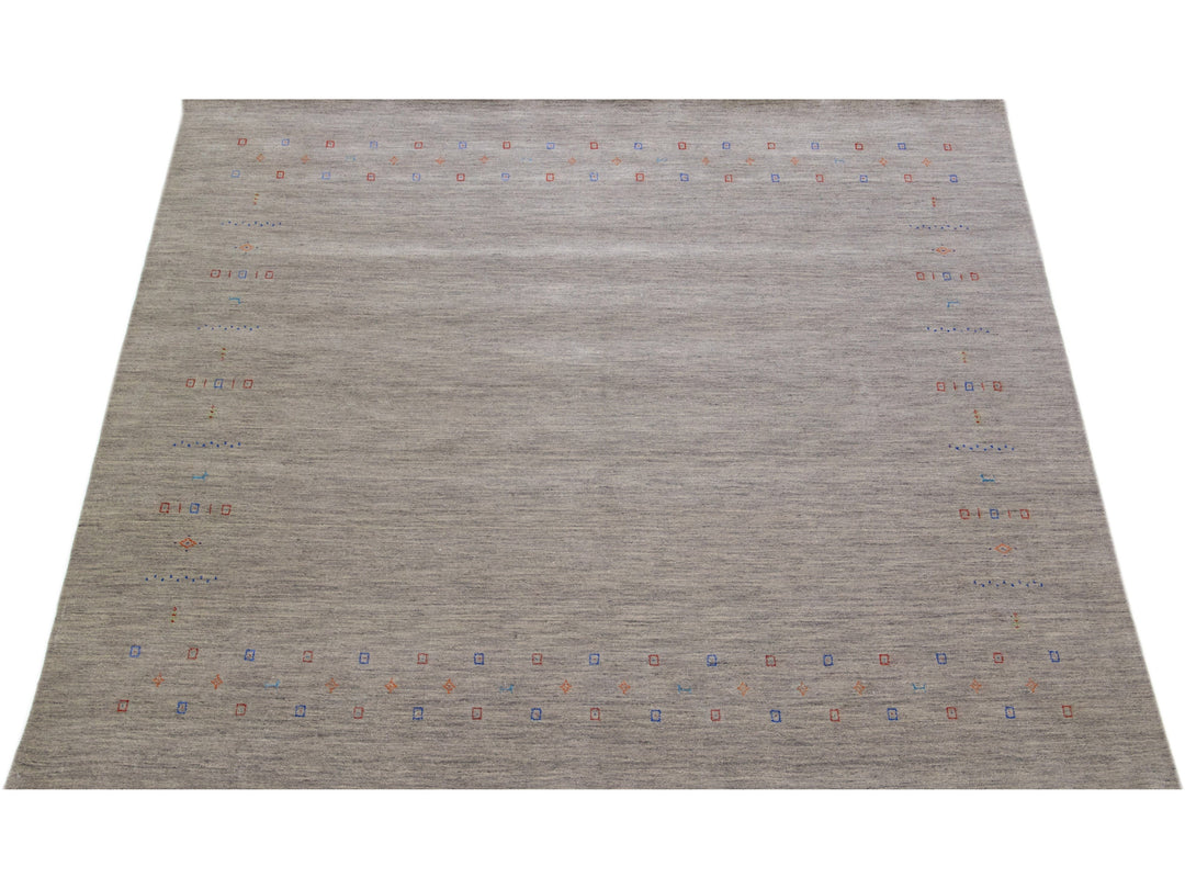 Modern Gabbeh Wool Rug 9 X 9