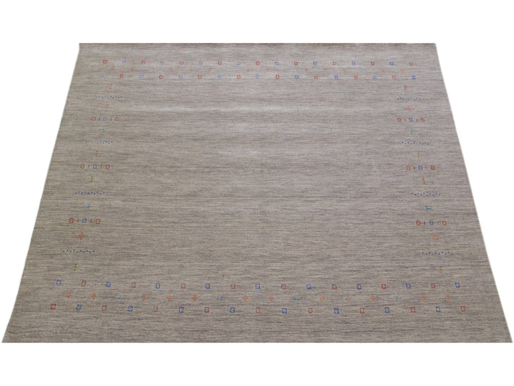Modern Gabbeh Wool Rug 9 X 9