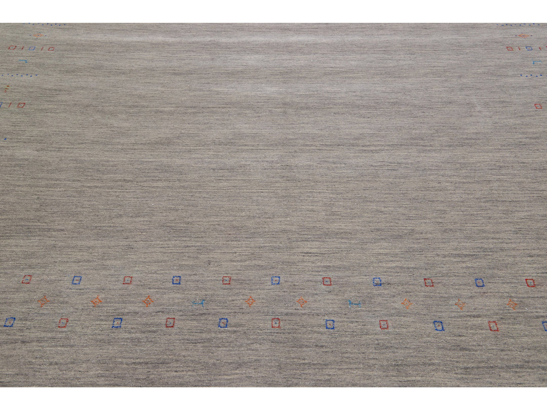 Modern Gabbeh Wool Rug 9 X 9