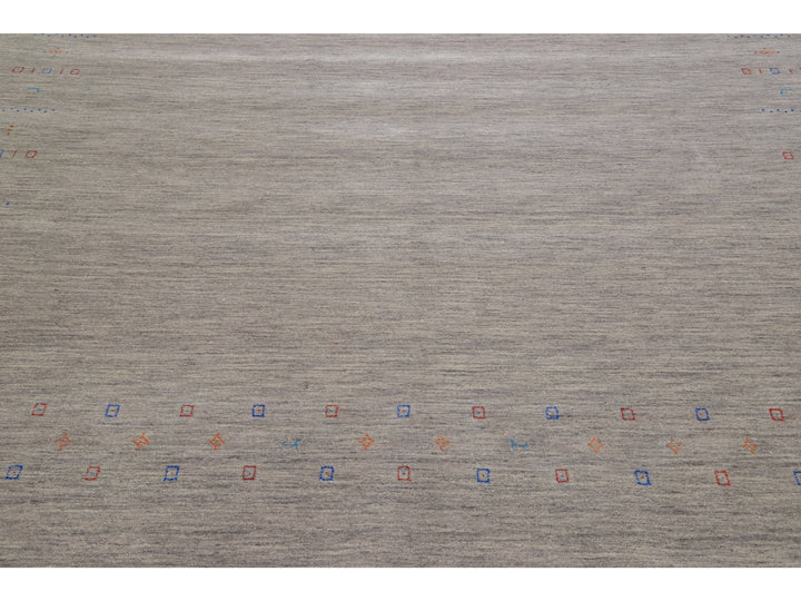 Modern Gabbeh Wool Rug 9 X 9