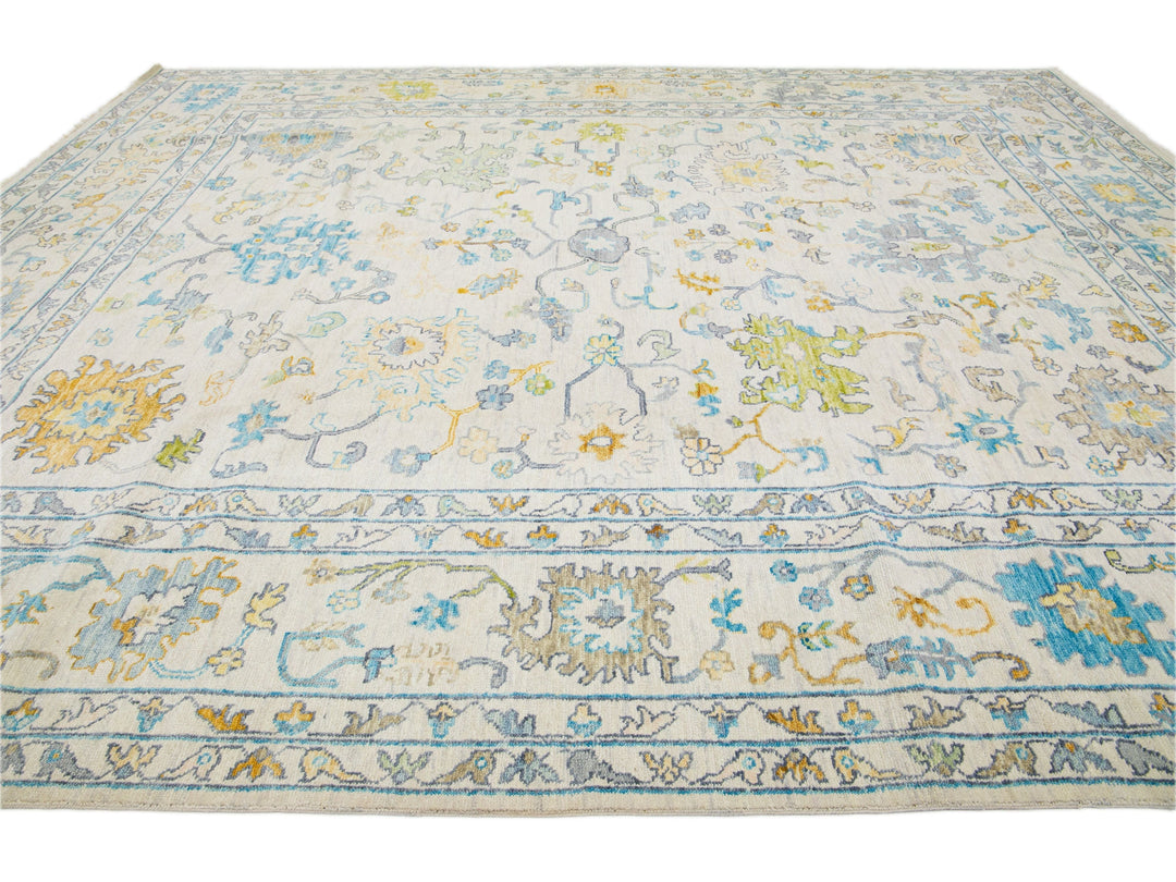 Modern Oushak Wool Rug 12 X 15