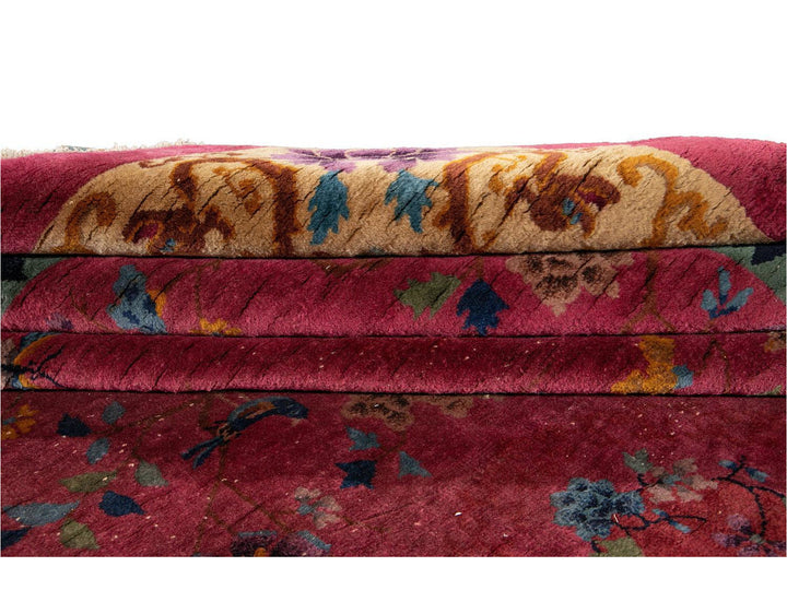 Antique Art Deco Chinese Wool Rug 9 X 12