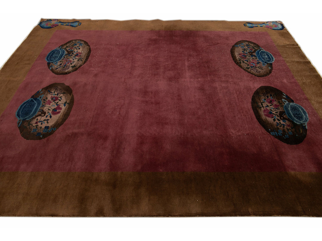 Antique Art Deco Wool Rug 8 X 10