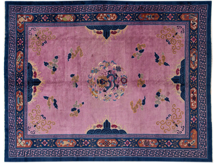 Antique Unique Beijing Wool Rug 9 X 12