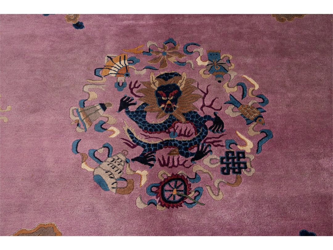 Antique Unique Beijing Wool Rug 9 X 12