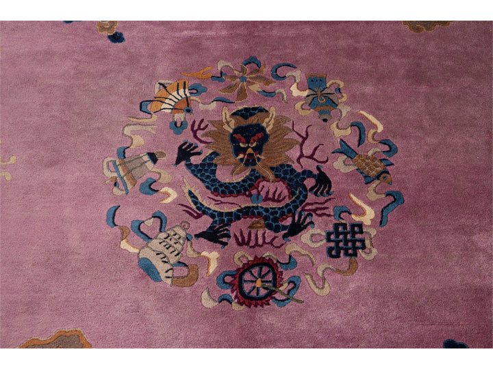 Antique Unique Beijing Wool Rug 9 X 12