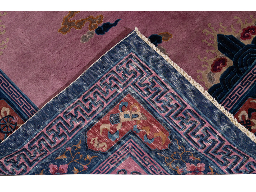 Antique Unique Beijing Wool Rug 9 X 12