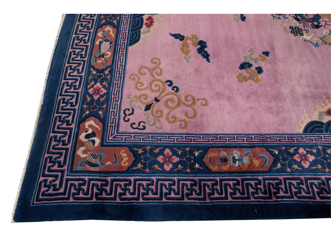 Antique Unique Beijing Wool Rug 9 X 12