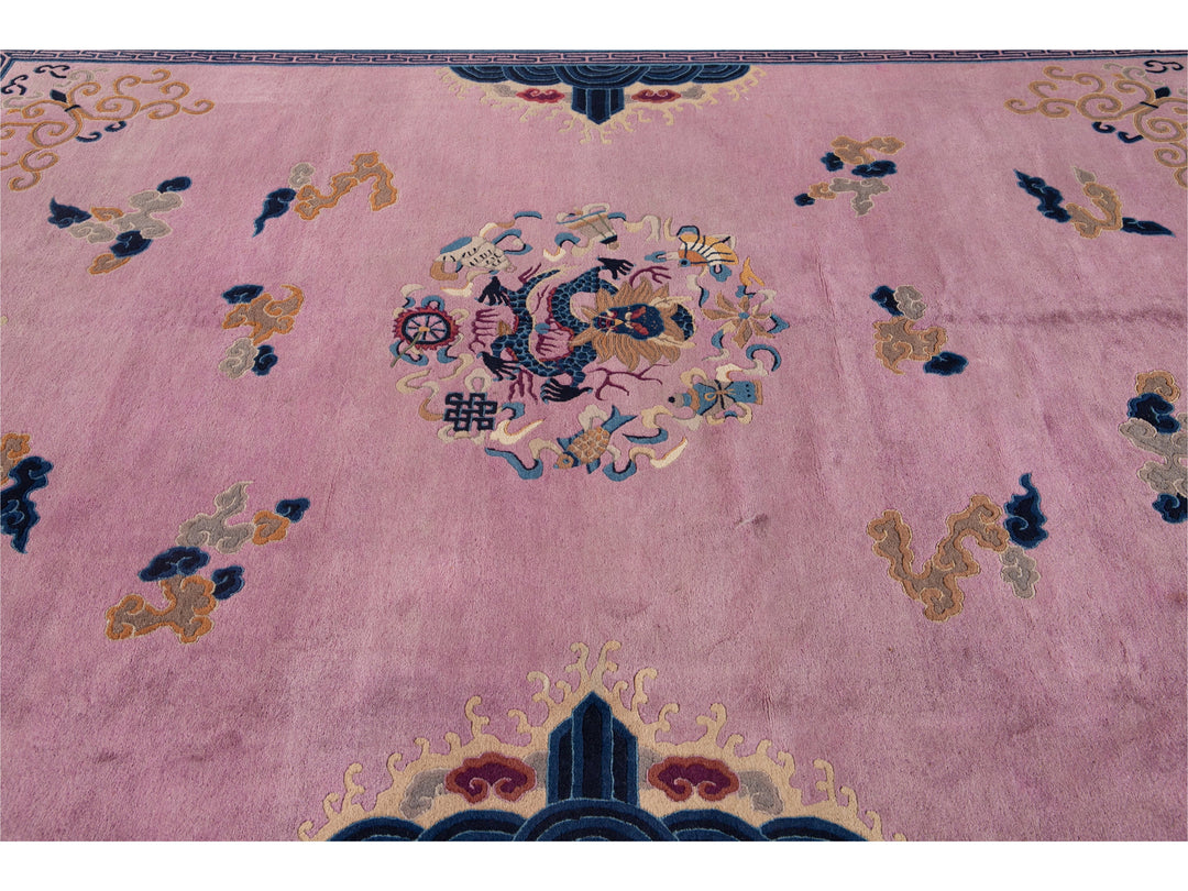 Antique Unique Beijing Wool Rug 9 X 12