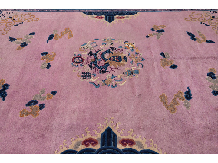 Antique Unique Beijing Wool Rug 9 X 12