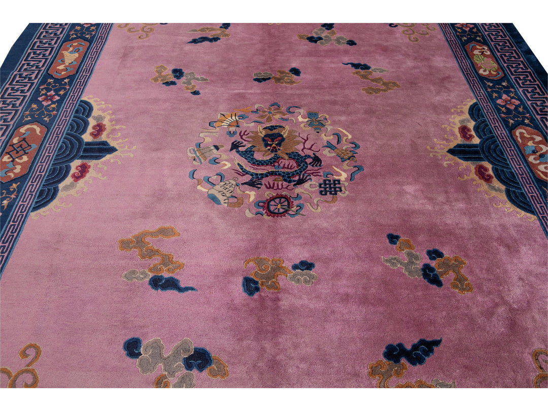 Antique Unique Beijing Wool Rug 9 X 12