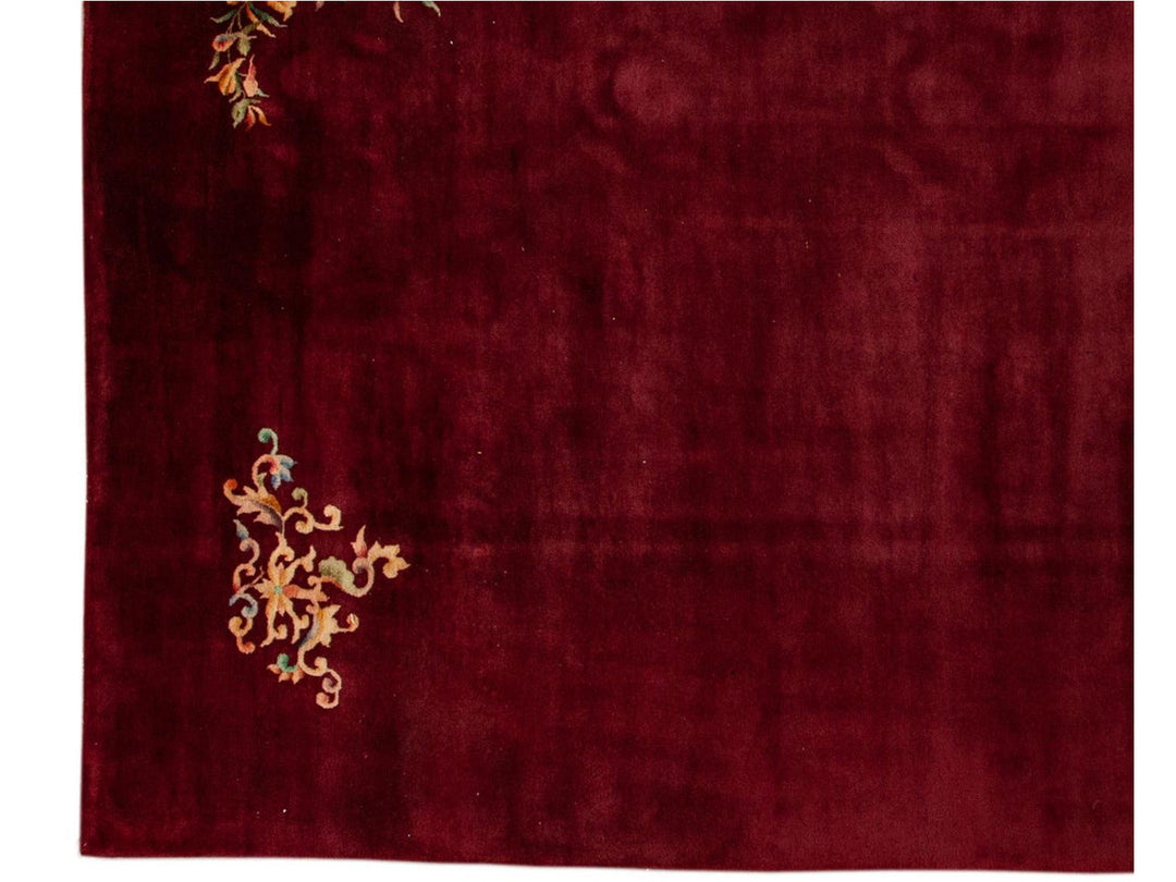 Vintage Art Deco Chinese Wool Rug 8 X 10