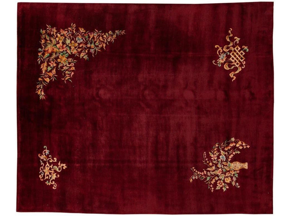 Vintage Art Deco Chinese Wool Rug 8 X 10