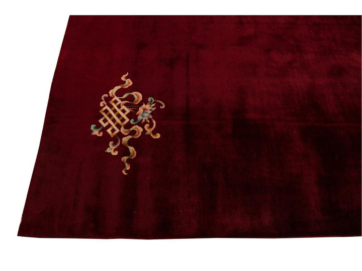 Vintage Art Deco Chinese Wool Rug 8 X 10