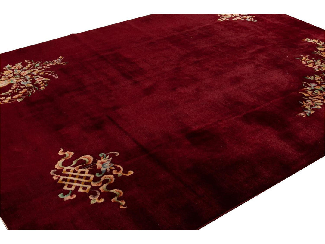 Vintage Art Deco Chinese Wool Rug 8 X 10