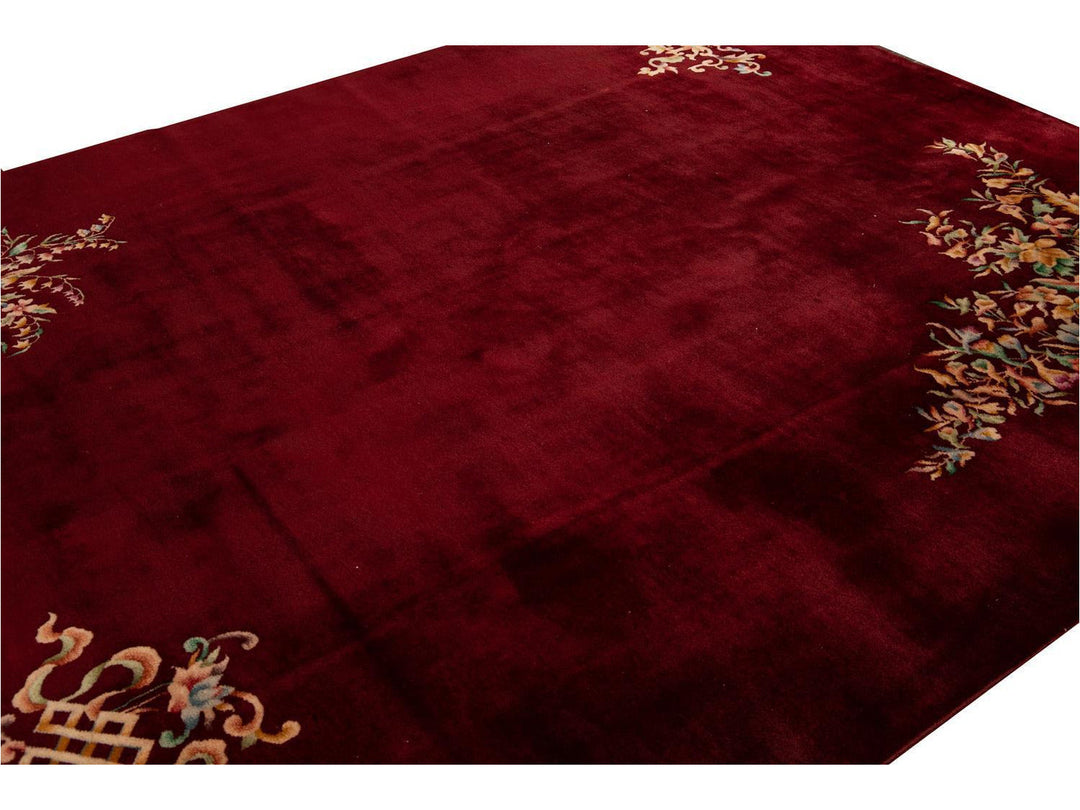 Vintage Art Deco Chinese Wool Rug 8 X 10