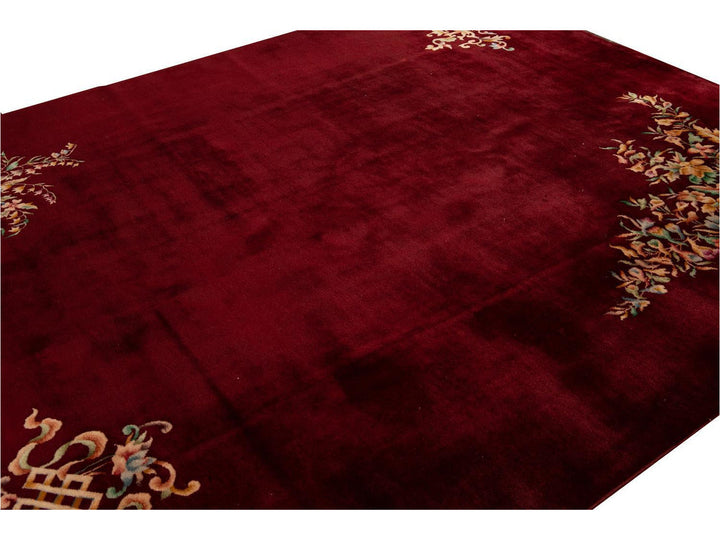 Vintage Art Deco Chinese Wool Rug 8 X 10