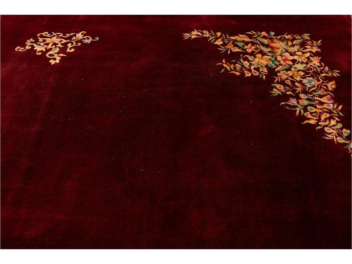 Vintage Art Deco Chinese Wool Rug 8 X 10