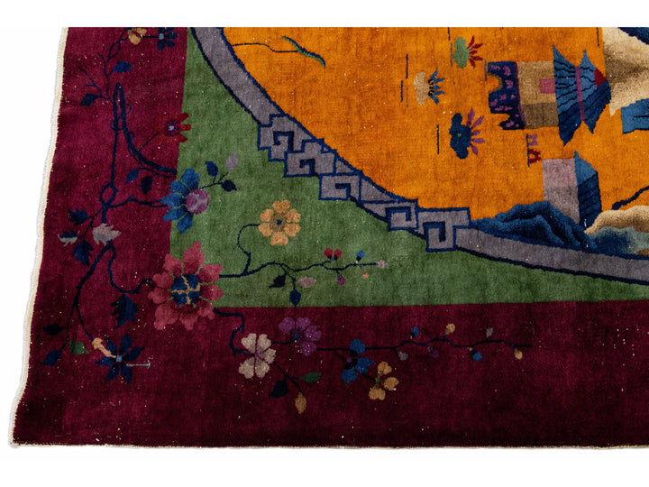 Antique Art Deco Chinese Rug 10 X 13