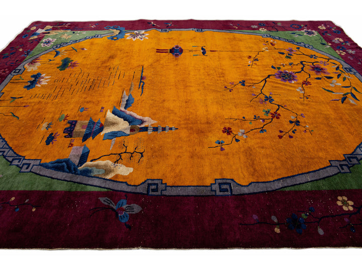 Antique Art Deco Chinese Rug 10 X 13