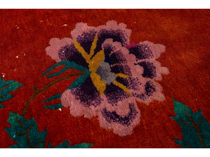 Antique Art Deco Wool Rug 9 X 12