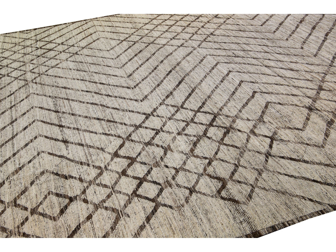 Modern Moroccan Wool Rug 11 X 14