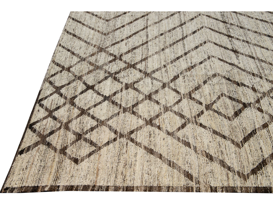 Modern Moroccan Wool Rug 11 X 14