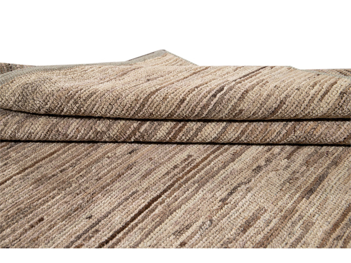 Modern Beige Moroccan-Style Wool Rug 4 X 5