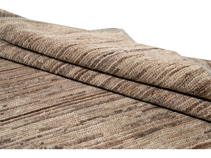 Modern Beige Moroccan-Style Wool Rug 4 X 5