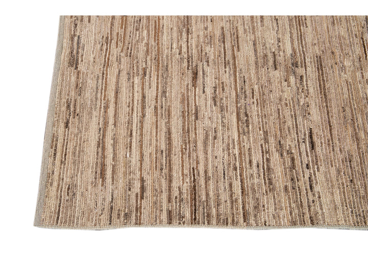Modern Beige Moroccan-Style Wool Rug 4 X 5
