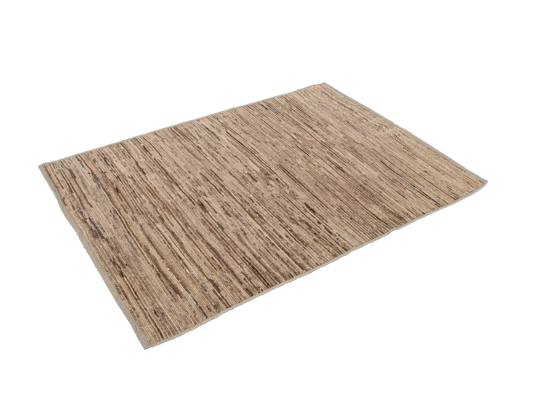Modern Beige Moroccan-Style Wool Rug 4 X 5