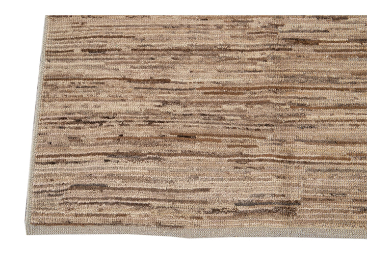 Modern Beige Moroccan-Style Wool Rug 4 X 5