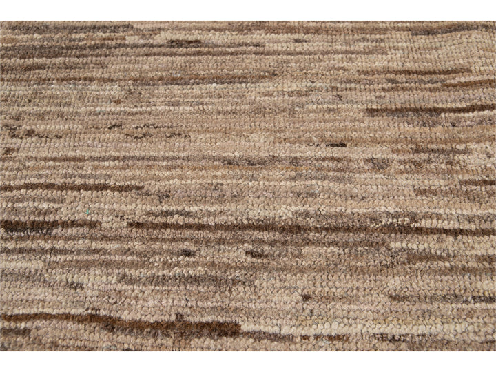 Modern Beige Moroccan-Style Wool Rug 4 X 5