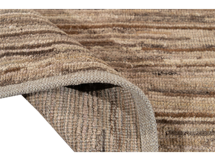 Modern Beige Moroccan-Style Wool Rug 4 X 5