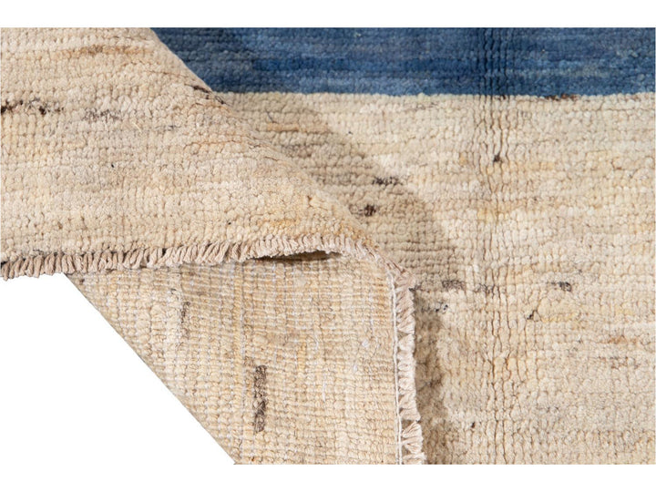 Modern Moroccan-Style Striped Wool Rug 8 X 10