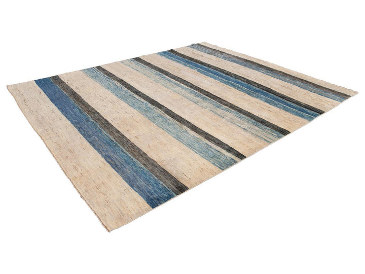 Modern Moroccan-Style Striped Wool Rug 8 X 10