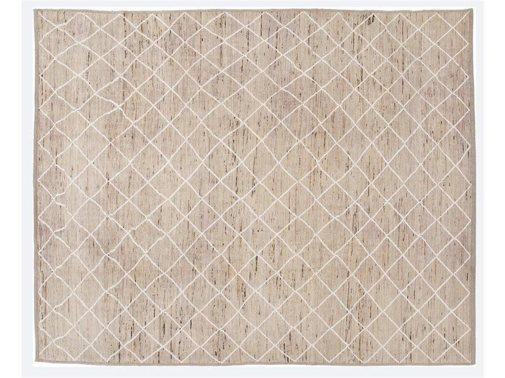 Modern Moroccan-Style Tribal Wool Rug 8 X 10