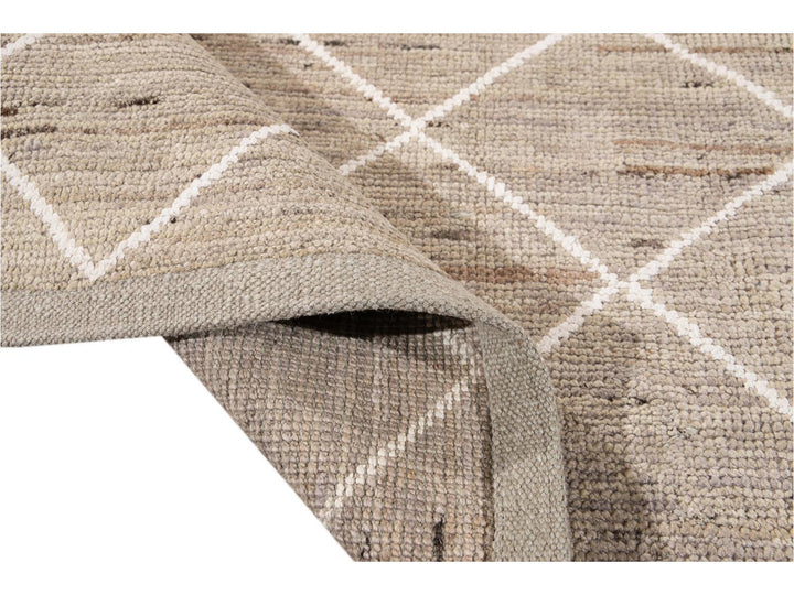 Modern Moroccan-Style Tribal Wool Rug 8 X 10