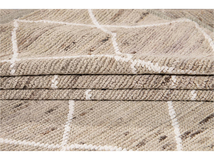 Modern Moroccan-Style Tribal Wool Rug 8 X 10